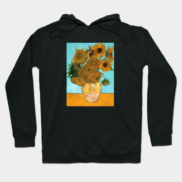 Vase of 12 Sunflowers-Vincent Van Gogh Hoodie by HerbalBlue